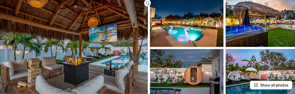 Lotus House bachelorette Airbnb Seminole St Pete sleeps 10