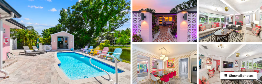 Champagne and Sunshine House bachelorette Airbnb St Pete glam sleeps 14