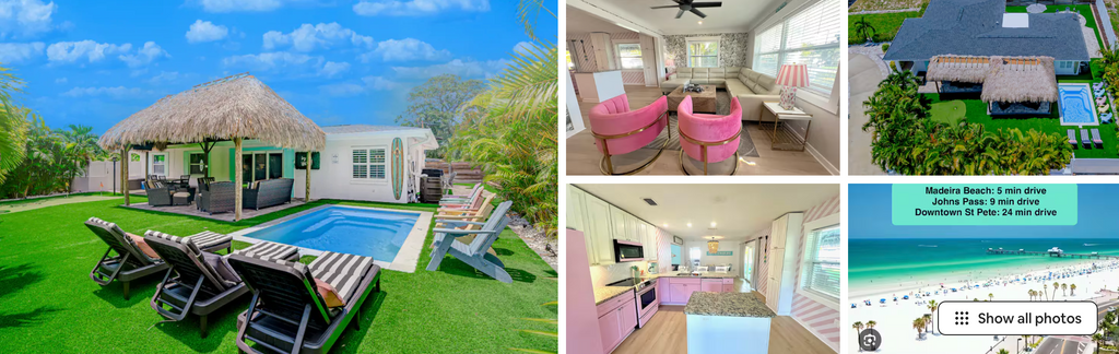 Coastal Pool Retreat bachelorette Airbnb near Madeira Beach St Pete