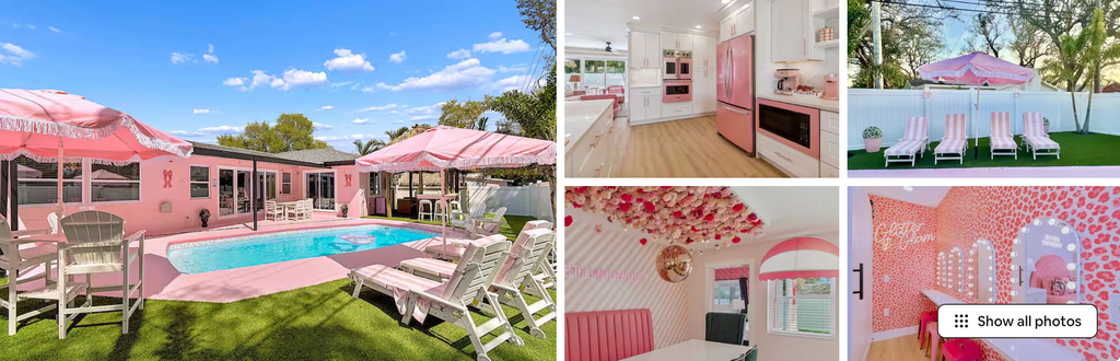 Pink Pony Club Pool House bachelorette Airbnb St Pete sleeps 16